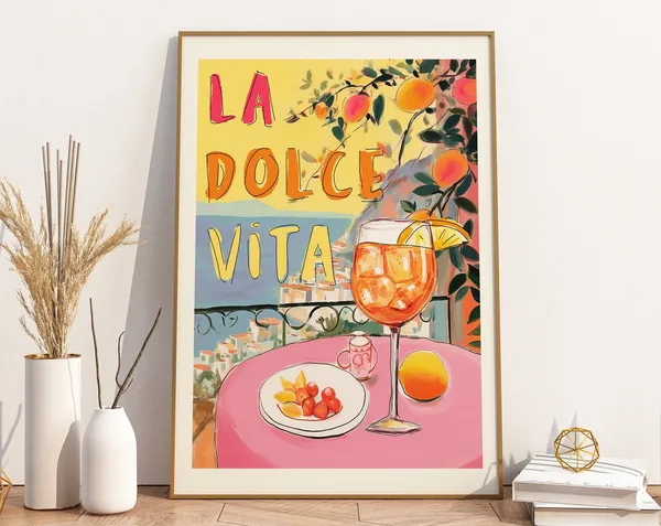 La Dolce Vita Amalfi Coast Travel Poster