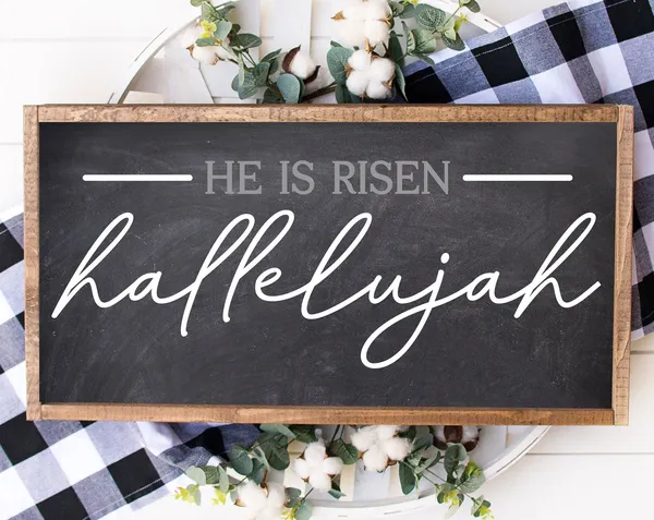 He Is Risen Hallelujah Christian Farmhouse Art Print