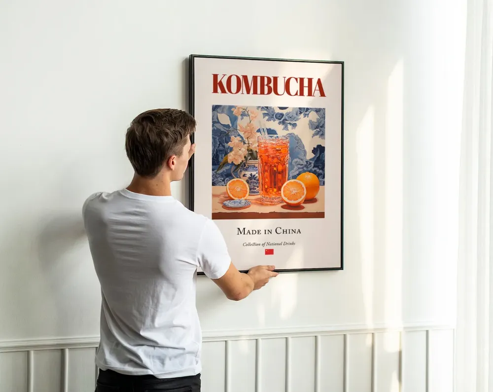 Kombucha on Maiolica Tile, Traditional Drink Poster - Image 2