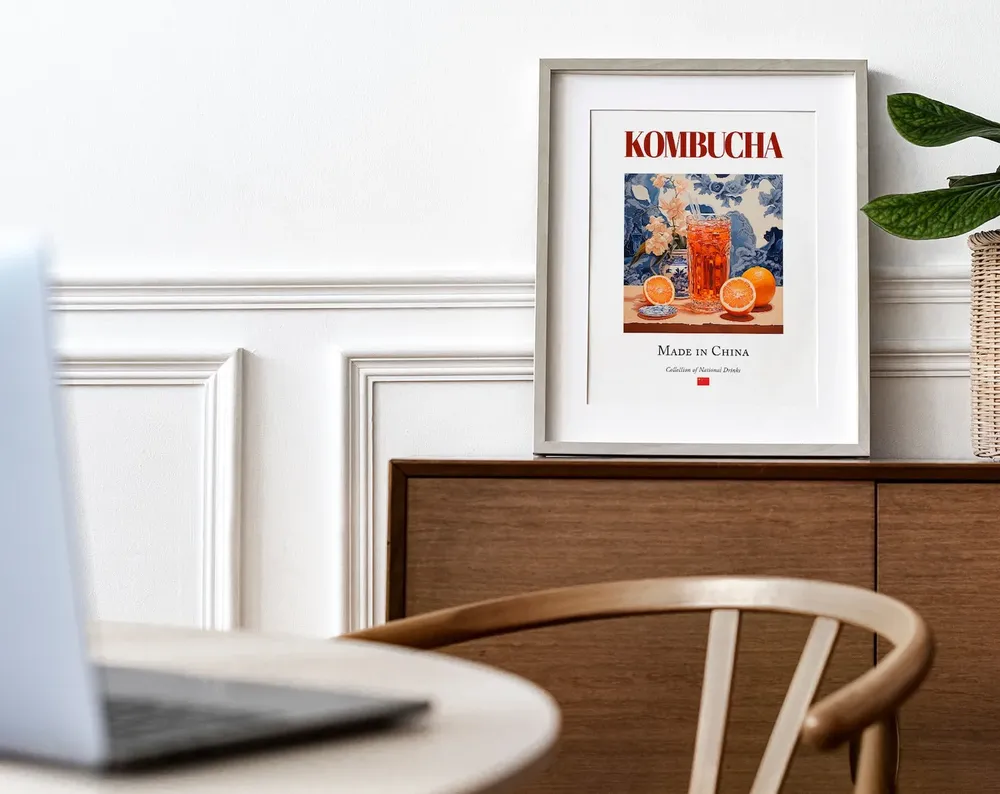 Kombucha on Maiolica Tile, Traditional Drink Poster - Image 3