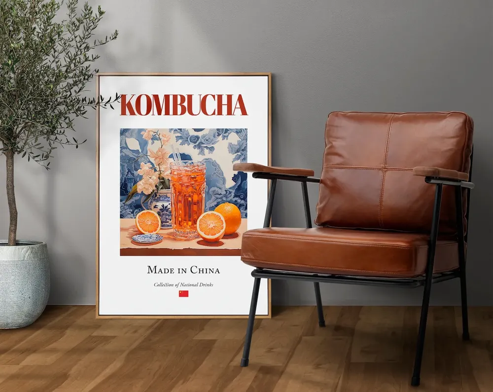 Kombucha on Maiolica Tile, Traditional Drink Poster - Image 4