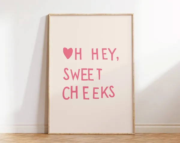Trendy Bathroom Minimalist Heart Quote Poster
