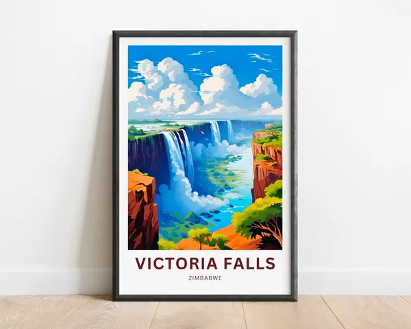 Victoria Falls Poster, Zimbabwe Travel Poster