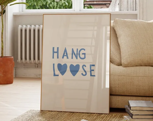 Hang Loose Minimalist Coastal Beach Art Print