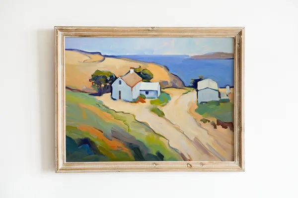 Coastal Cottage Art Print, Beachy Guest Room Decor