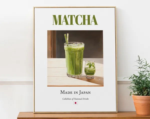 Matcha On Maiolica Tile, Japanese Beverage Poster