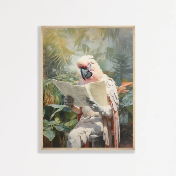 Retro Bird Aesthetic Art Print, Kids Room Decor