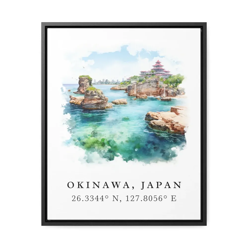 Okinawa Watercolor Travel Poster, Japan Wall Art - Image 2