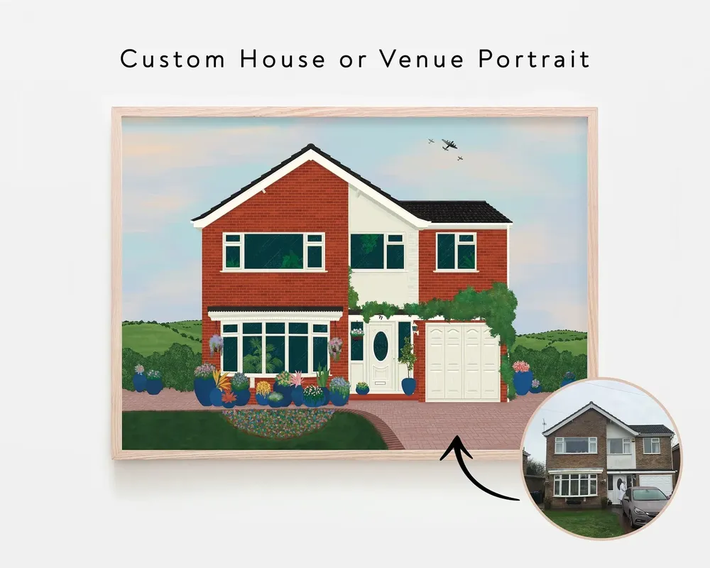 Custom House Portrait, Wall Art Print