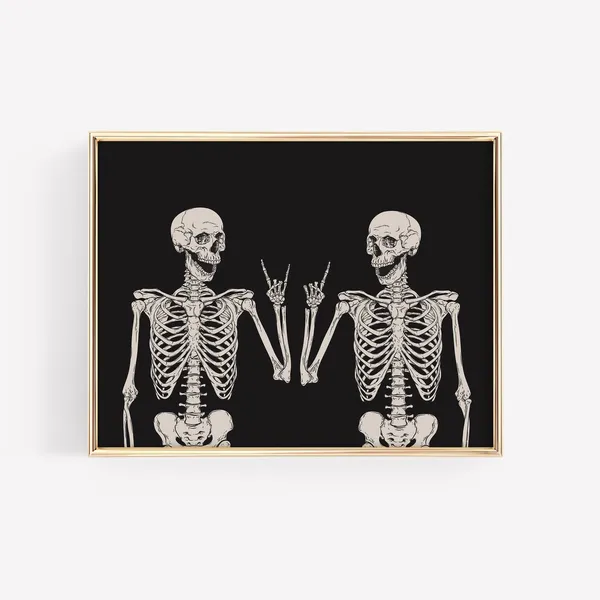 Funny Skeleton Halloween Decor Art Print