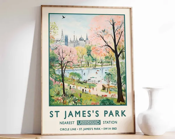 St James's Park London Vintage Travel Poster
