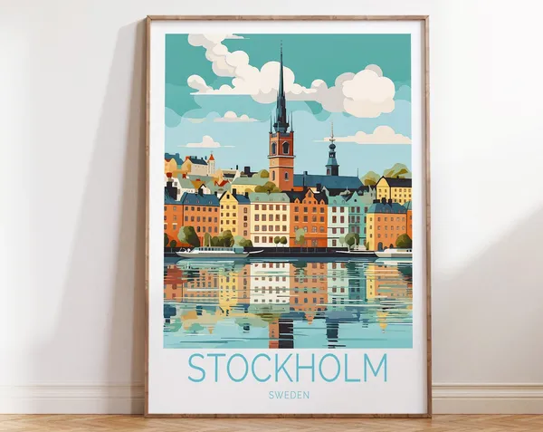 Stockholm Sweden Travel Poster, Travel Poster
