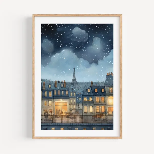 Paris Modern Watercolor Travel Art Print