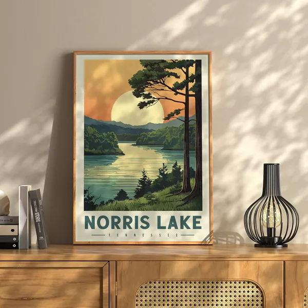 Norris Lake Tennessee Vintage Travel Poster Art Print