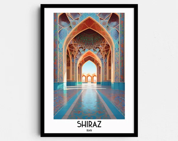 Shiraz Travel Poster, Iran Painting for Home Decor