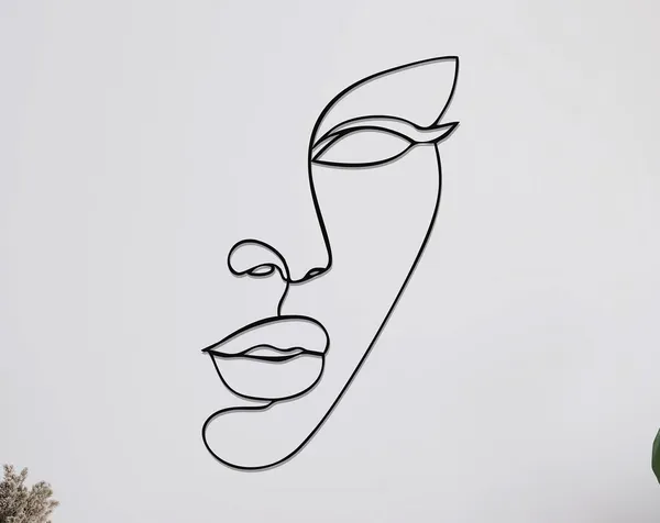 Woman Face Line Art Poster, Home Office Decor