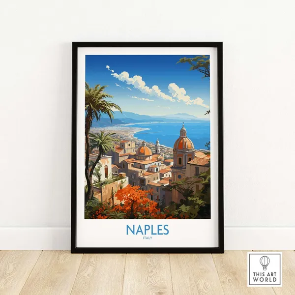 Naples Italy Travel Poster, Home Decor Wall Art Print
