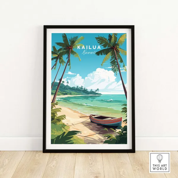 Kailua Hawaii Travel Poster, Home Decor Print