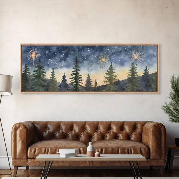 Van Gogh-Inspired Abstract Forest Watercolor Art Print