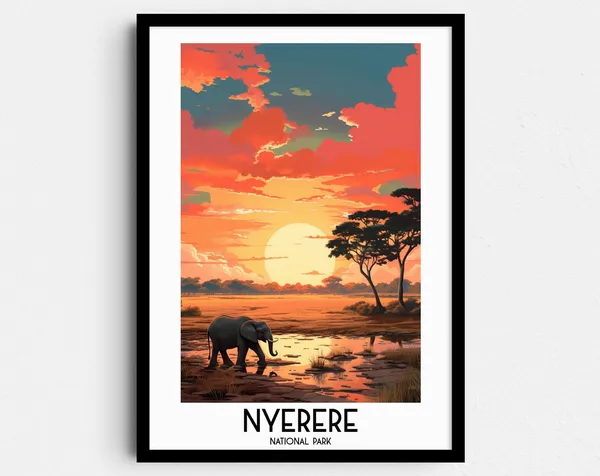 Nyerere National Park Travel Poster, Tanzania