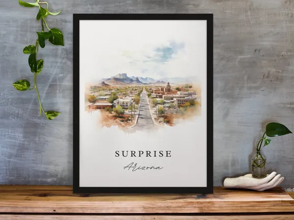 Surprise Arizona Traditional Travel Poster, Custom Text