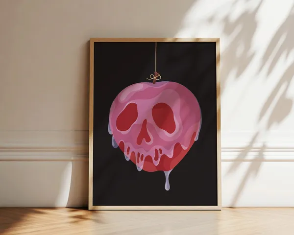 Poison Apple Illustration Halloween Skull Art Print