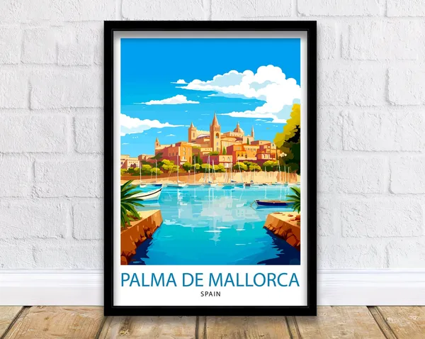 Palma De Mallorca Travel Poster, Europe Wall Decor