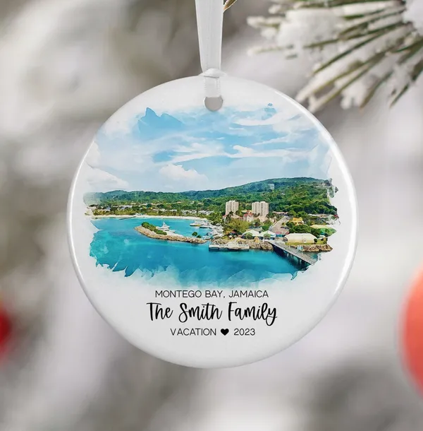 Montego Bay Jamaica Travel Poster, Personalized Souvenir