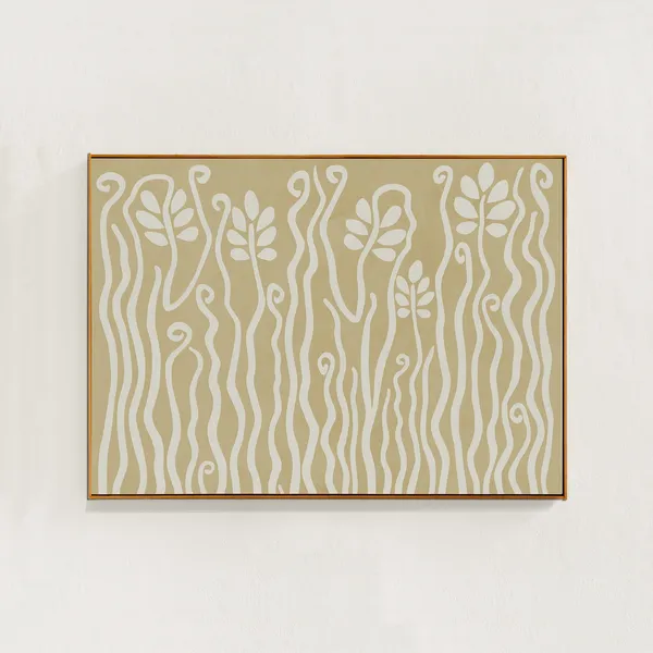 Abstract Jungle Neutral Tones Art Print, Boho Decor