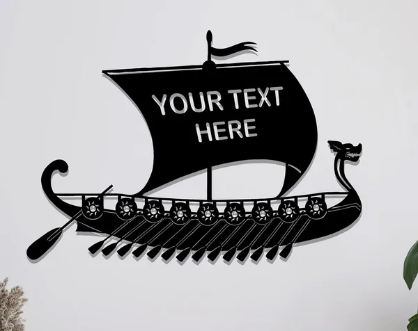 Personalized Viking Ship Decor, Metal Wall Art