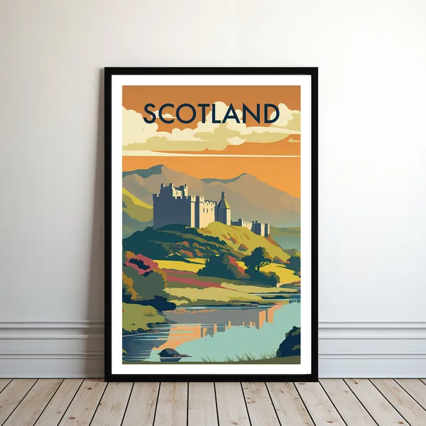 Scotland Travel Poster, European Wall Art