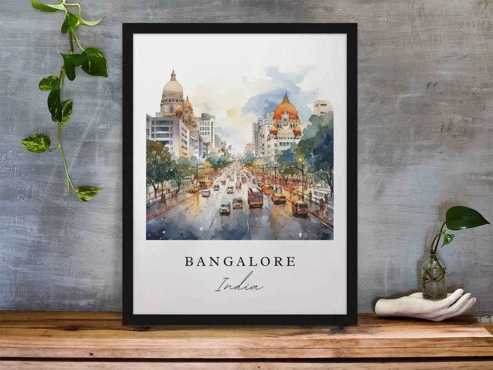 Bangalore India Travel Poster, Custom Text Art Print - Image 3