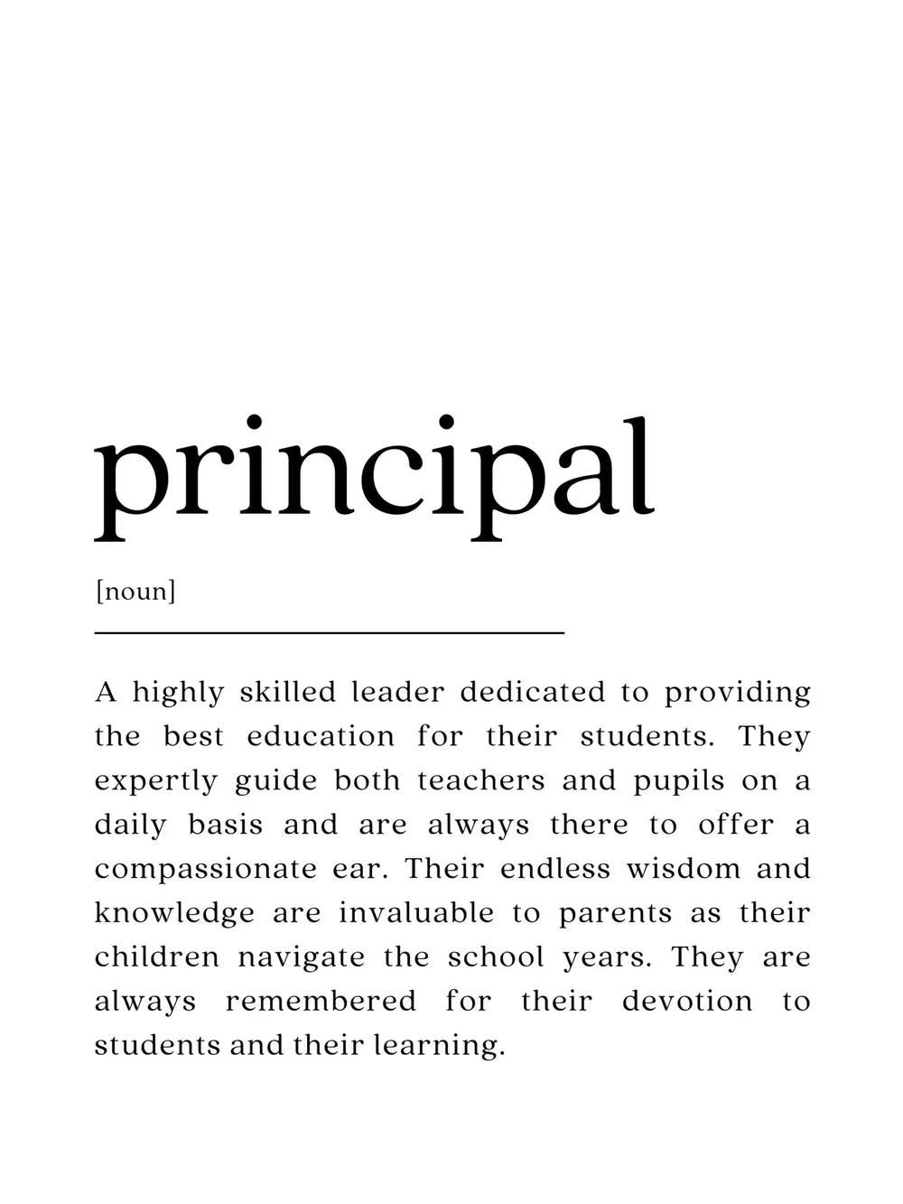 Principal Definition Art Print, School Appreciation - Image 2
