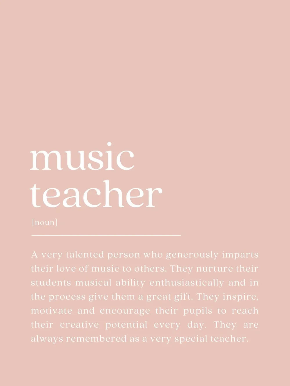 Music Teacher Appreciation Definition Art Print - Image 2