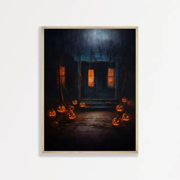 Spooky Halloween Retro Dark Academia Art Print