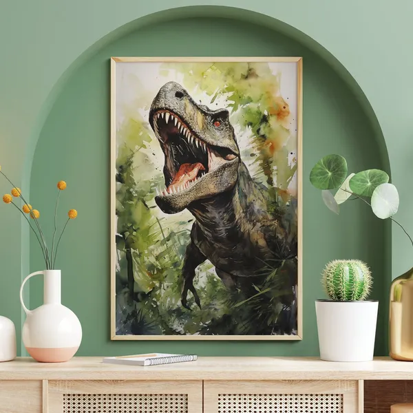 Tyrannosaurus Rex Dinosaur Poster, Kids Room Art Print