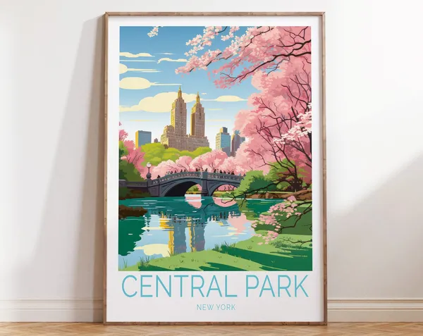 Central Park New York Travel Poster, Travel Poster