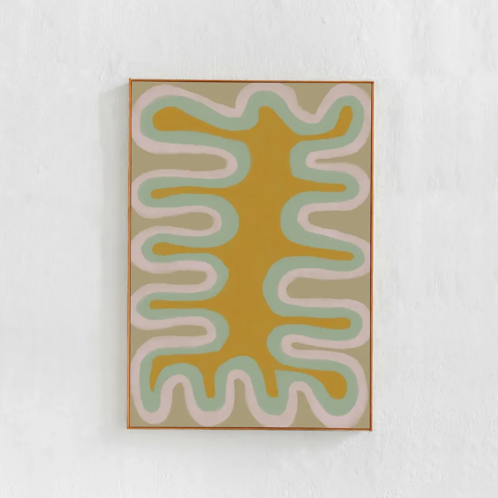 Abstract Wavy Lines Boho Poster Print