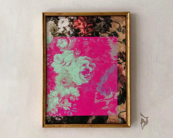Funky Floral Maximalist Vintage Oil Painting Art Print