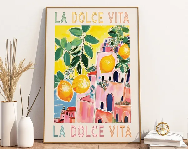 La Dolce Vita Amalfi Coast Italy Travel Poster