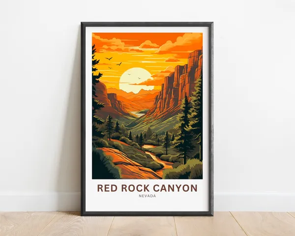 Red Rock Canyon Travel Poster, Nevada Wall Art