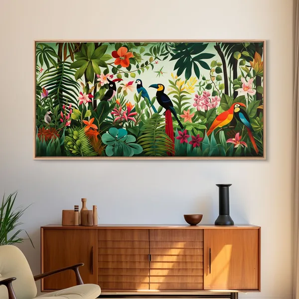 Toucan Tropical Art Print, Panoramic Bird Art