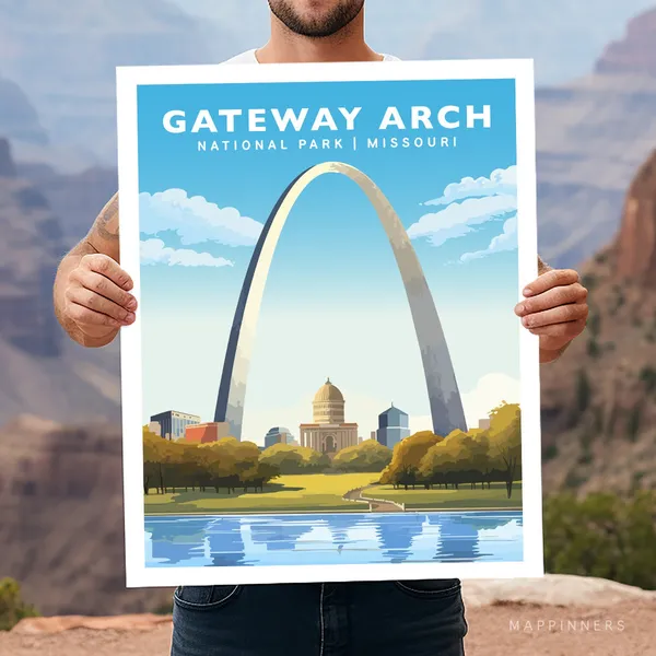 Gateway Arch National Park Missouri Travel Poster