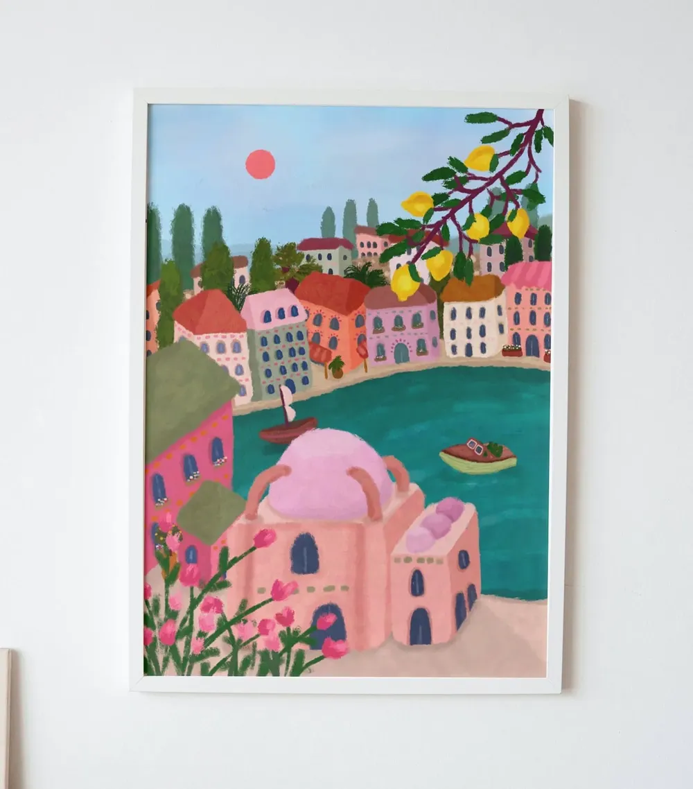 Crete Travel Poster, Greek Island Ocean Art