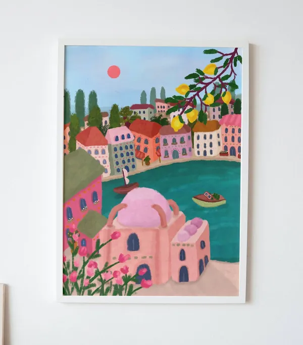 Crete Travel Poster, Greek Island Ocean Art