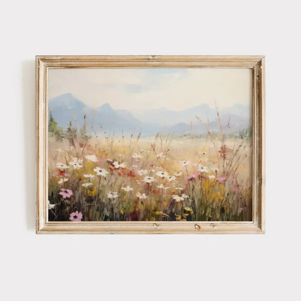 Himalayan Meadow Art Print, Mountain Landscape
