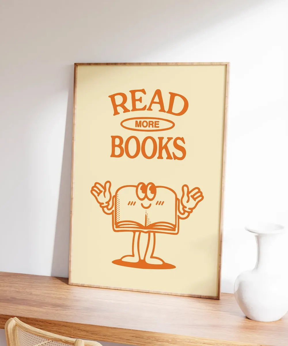 Retro Reading Read More Books Art Print - Image 7