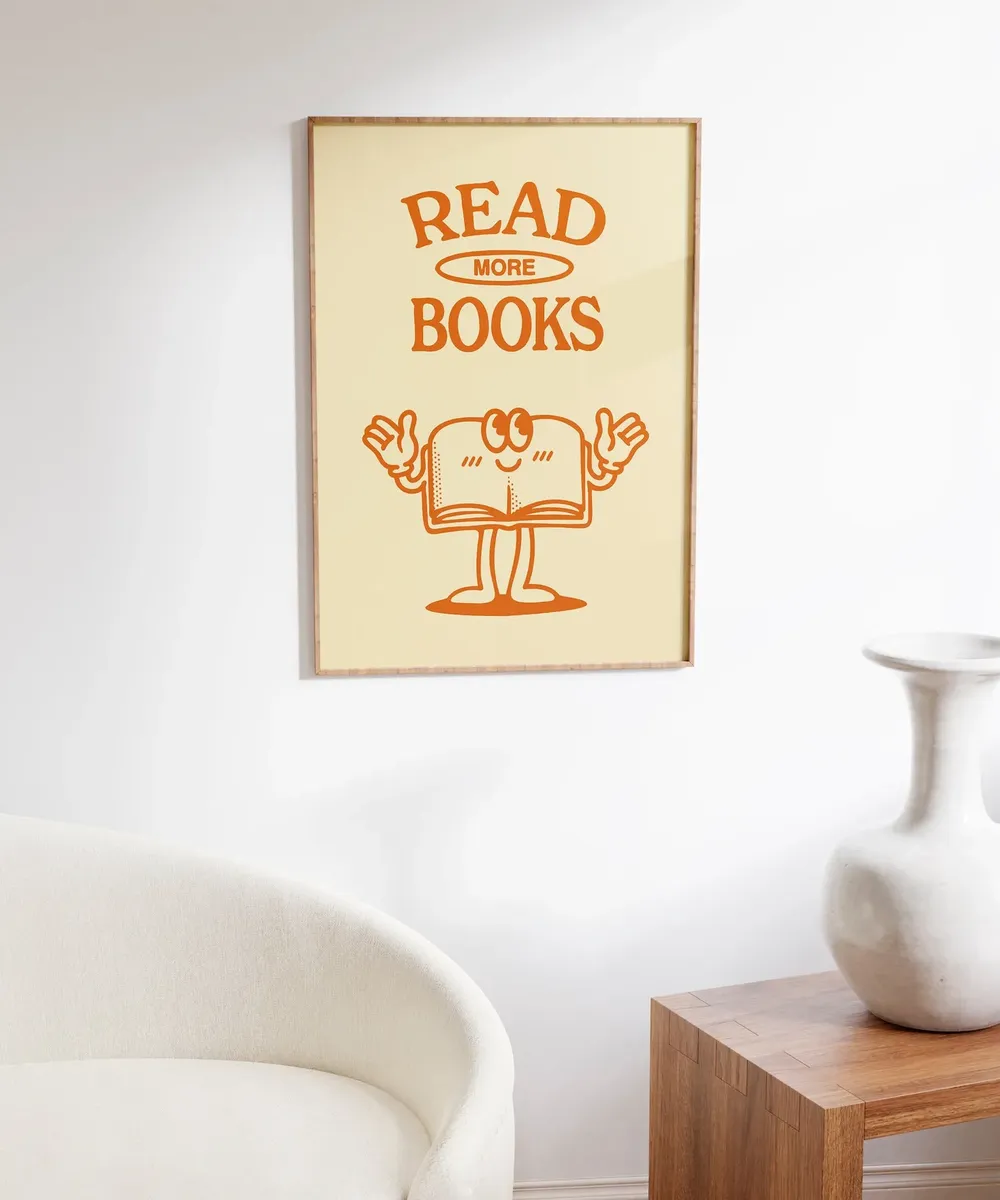 Retro Reading Read More Books Art Print - Image 6