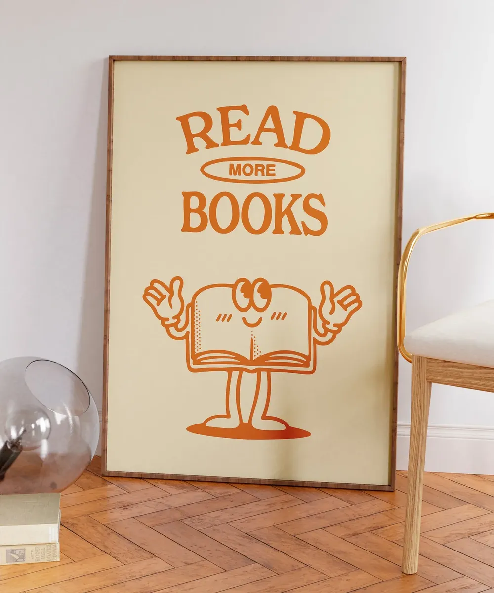 Retro Reading Read More Books Art Print - Image 5