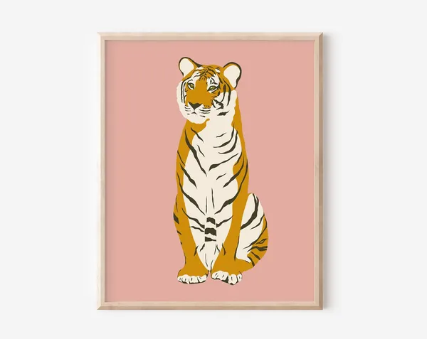 Abstract Tiger Art Print, Trendy Safari Decor